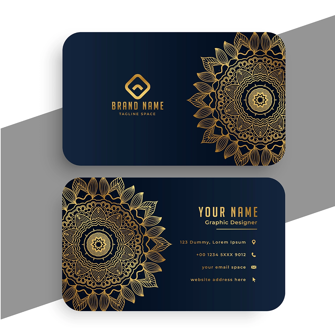 Elegant With Gold Mandala Dark Blue